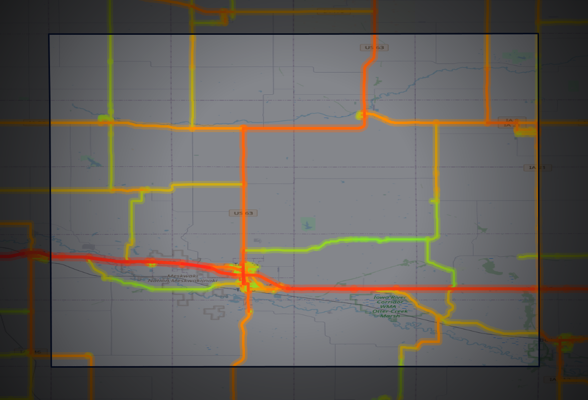 Traffic map of Tama, Iowa