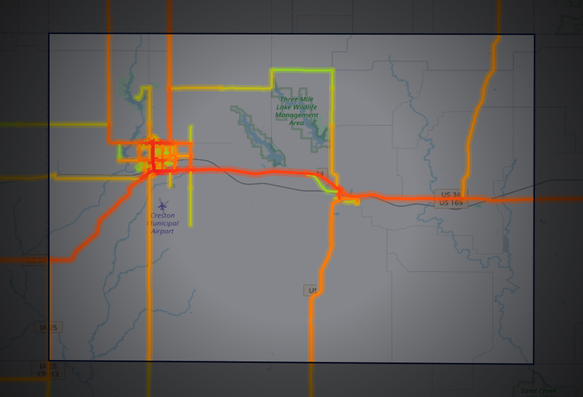 Traffic map of Union, Iowa