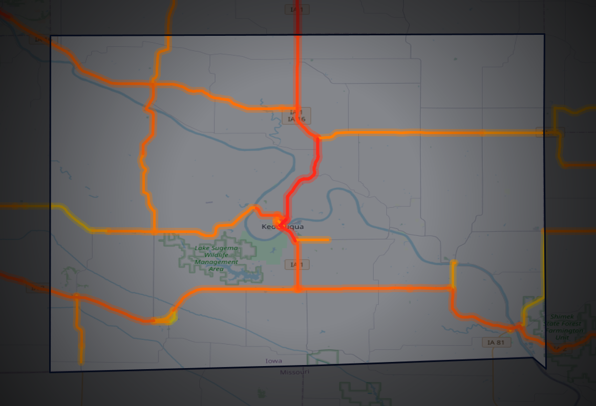 Traffic map of Van Buren, Iowa