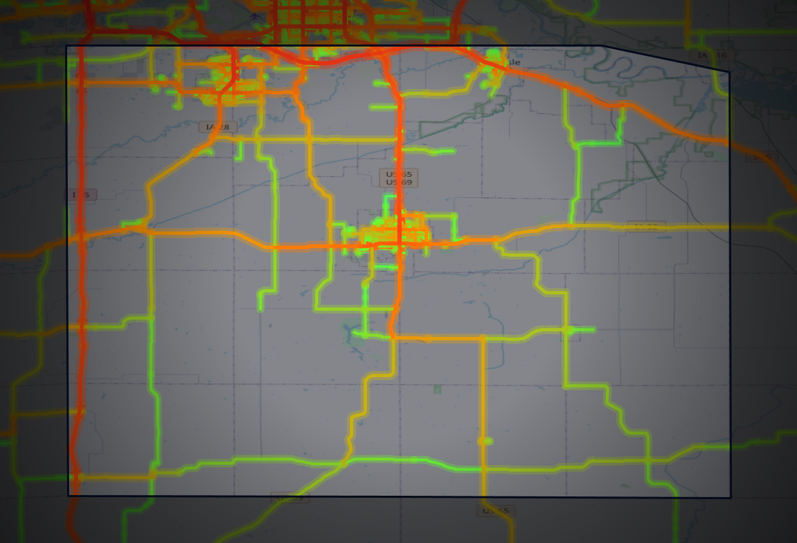 Traffic map of Warren, Iowa