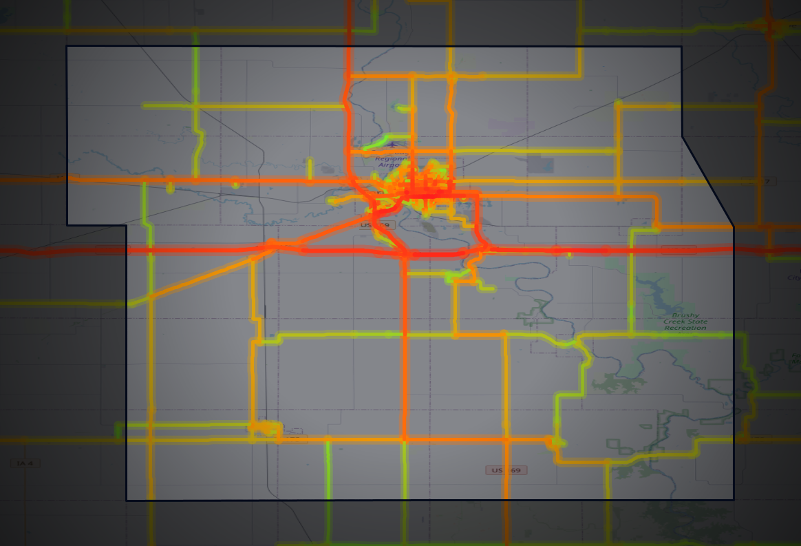 Traffic map of Webster, Iowa
