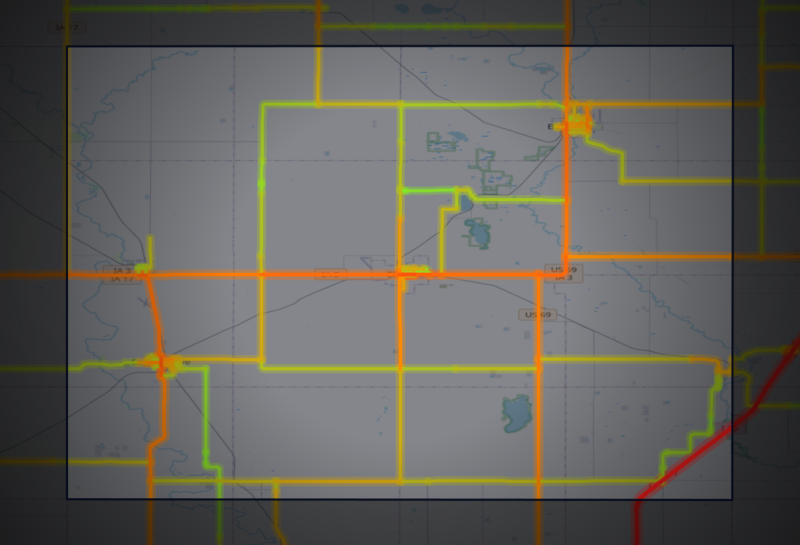 Traffic map of Wright, Iowa