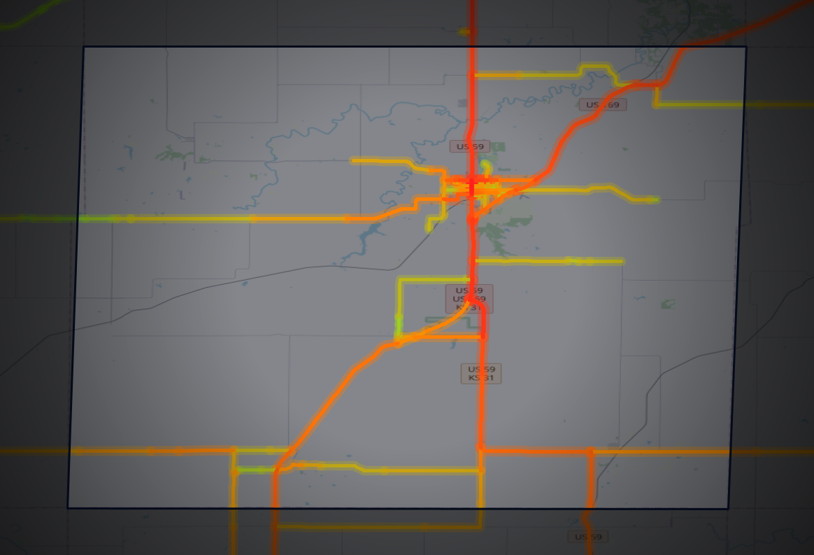 Traffic map of Anderson, Kansas