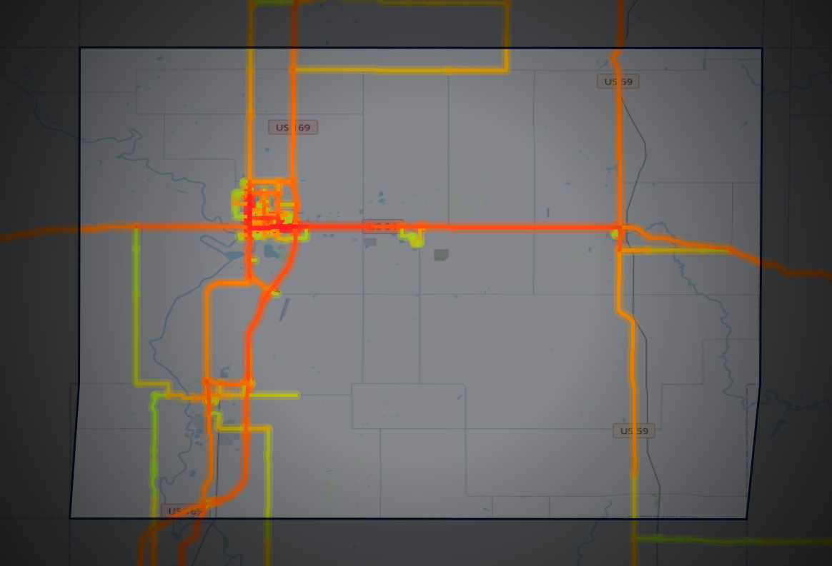 Traffic map of Allen, Kansas