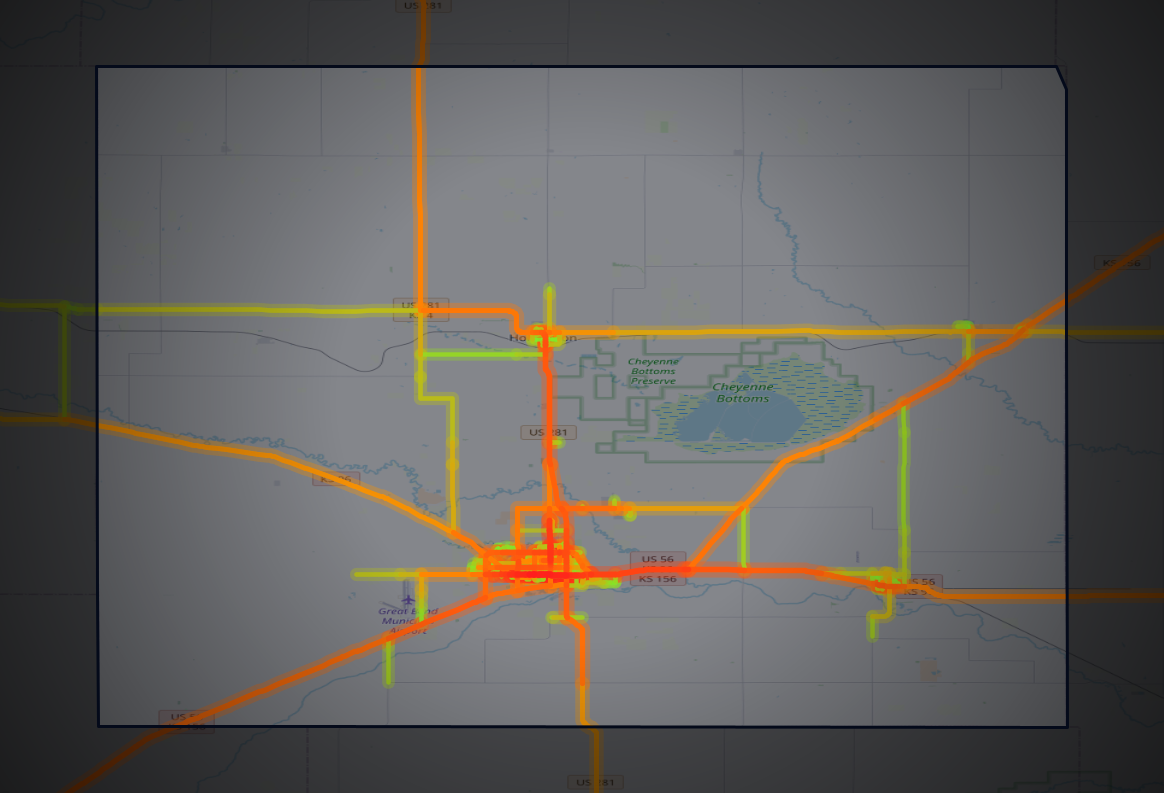 Traffic map of Barton, Kansas