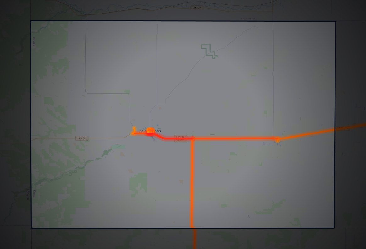 Traffic map of Cheyenne, Kansas