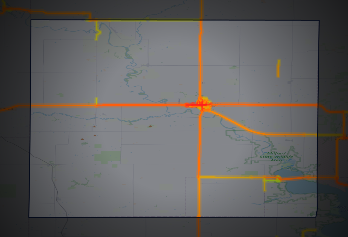 Traffic map of Clay, Kansas