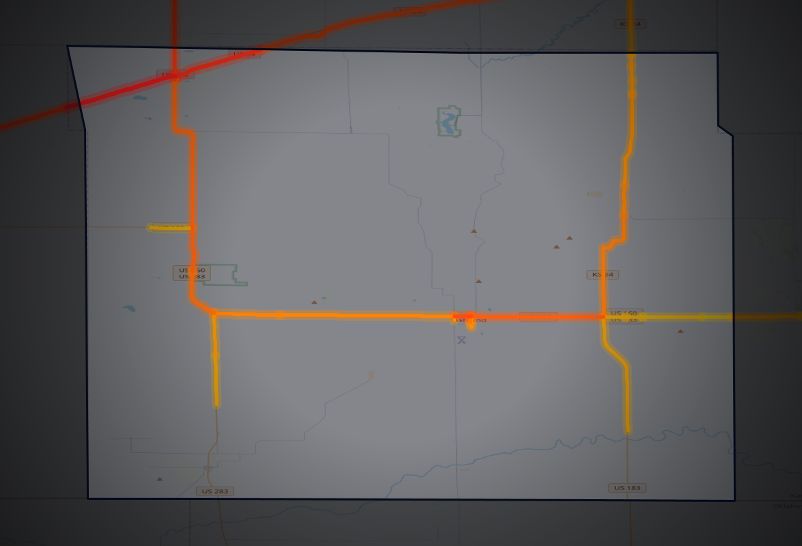 Traffic map of Clark, Kansas
