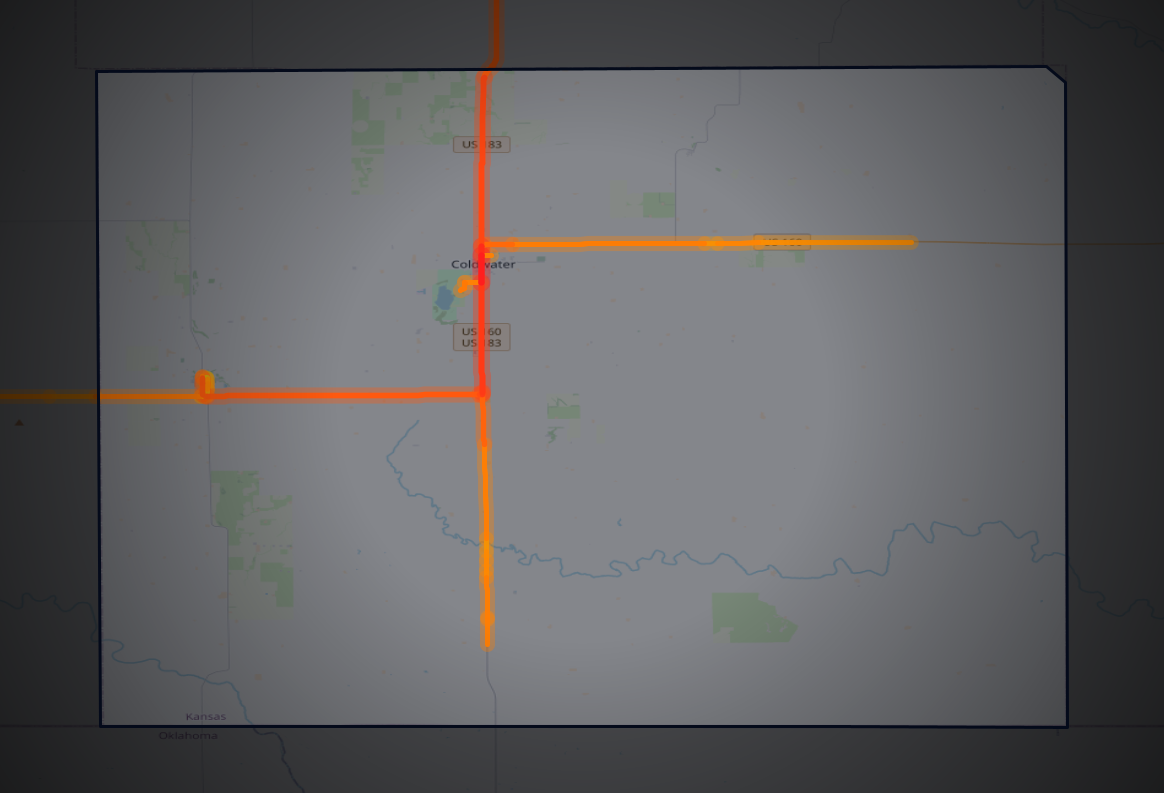 Traffic map of Comanche, Kansas