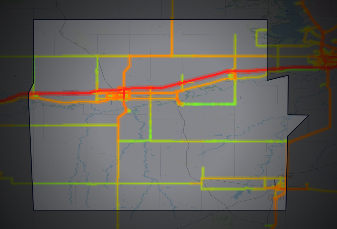 Traffic map of Dickinson, Kansas