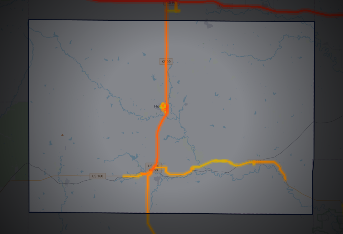 Traffic map of Elk, Kansas