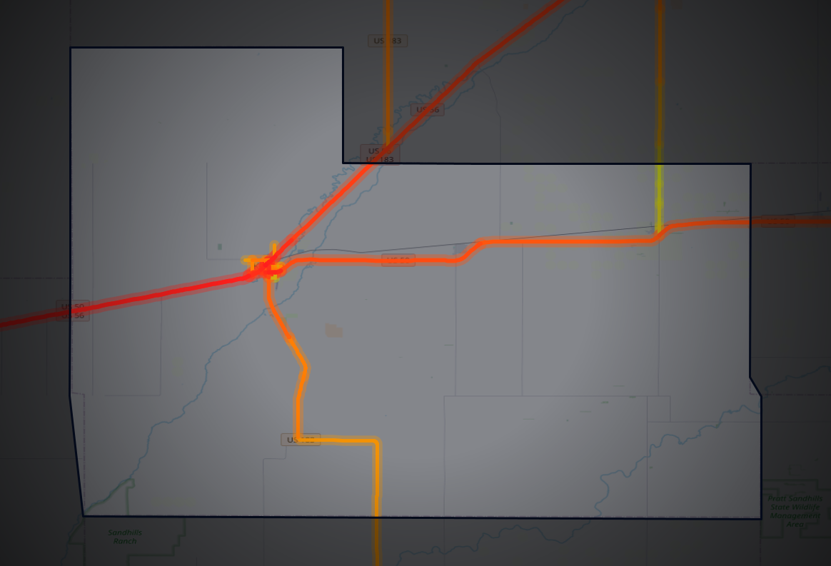 Traffic map of Edwards, Kansas