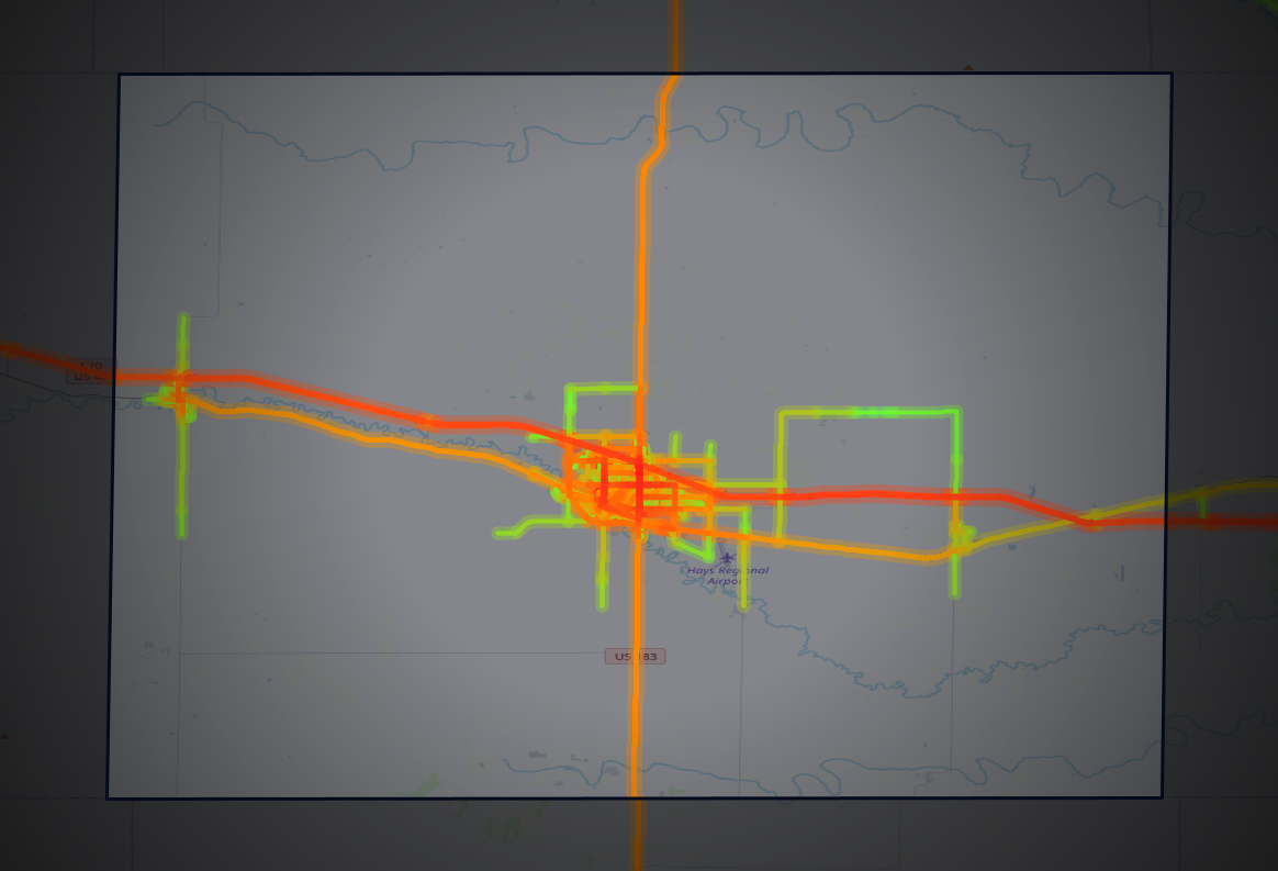 Traffic map of Ellis, Kansas