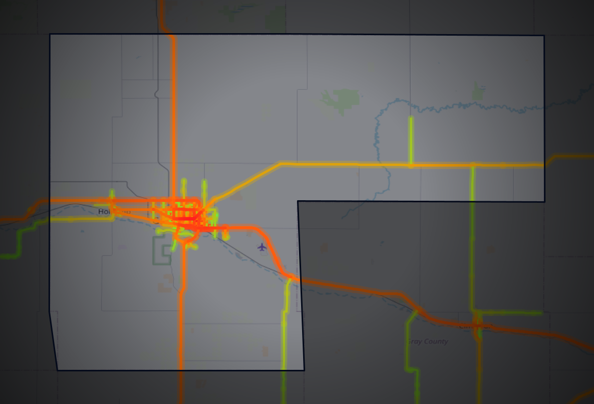 Traffic map of Finney, Kansas