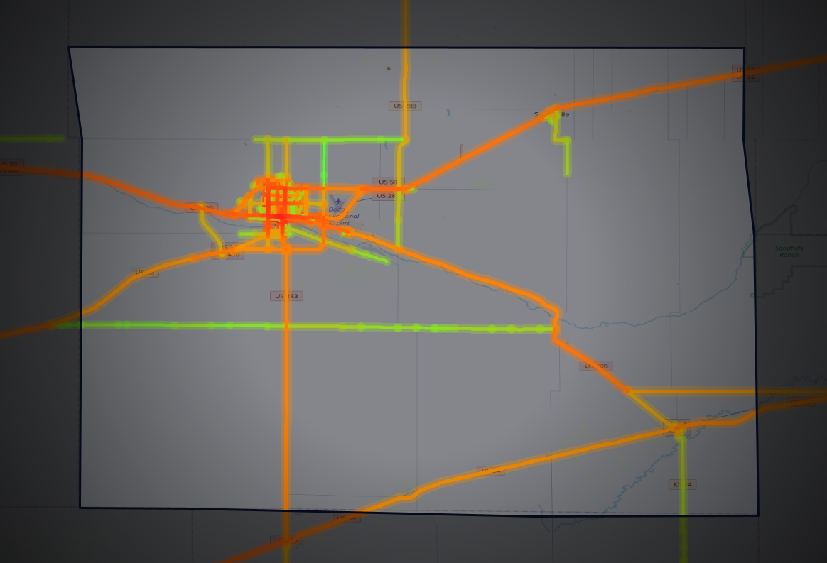 Traffic map of Ford, Kansas