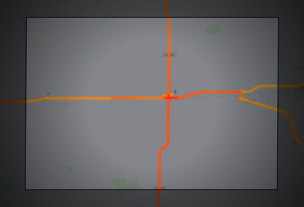 Traffic map of Graham, Kansas