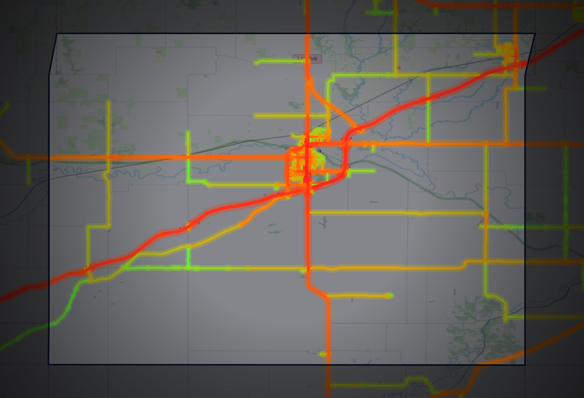 Traffic map of Franklin, Kansas