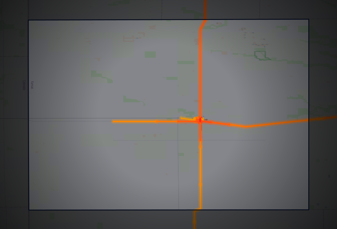 Traffic map of Greeley, Kansas