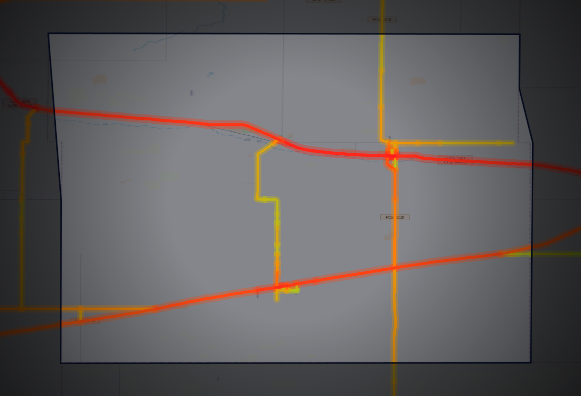 Traffic map of Gray, Kansas