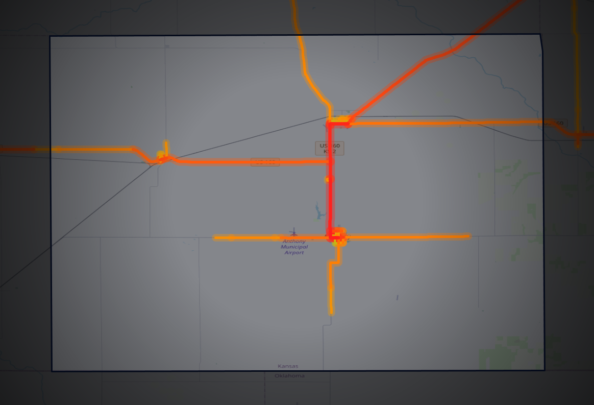 Traffic map of Harper, Kansas
