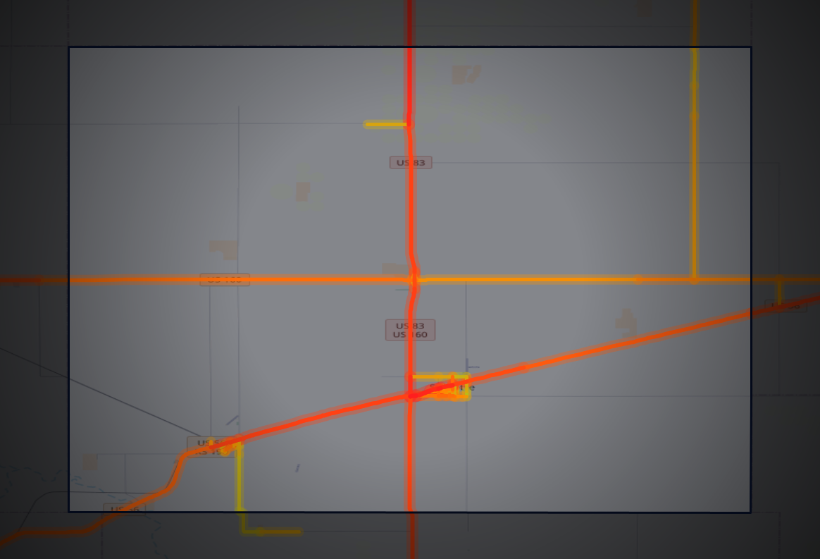 Traffic map of Haskell, Kansas