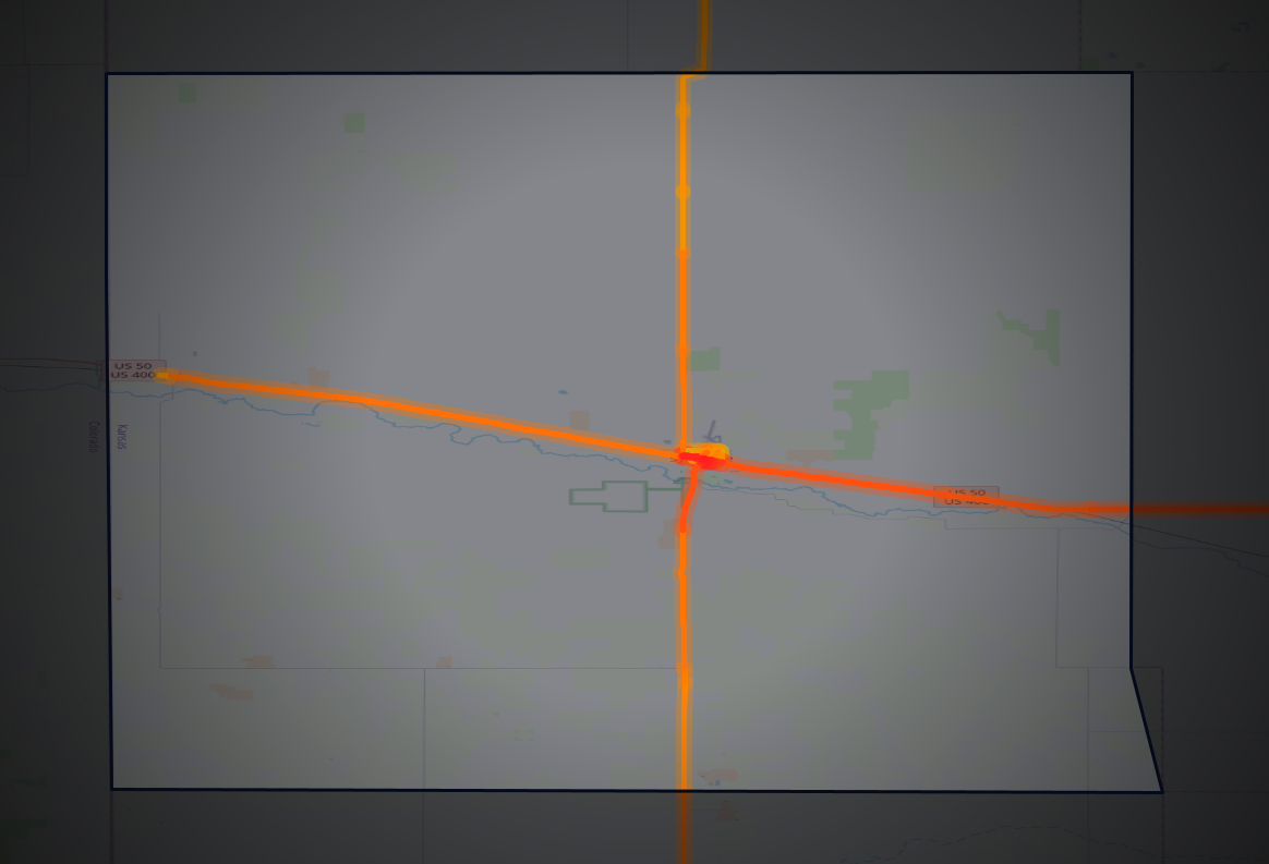 Traffic map of Hamilton, Kansas