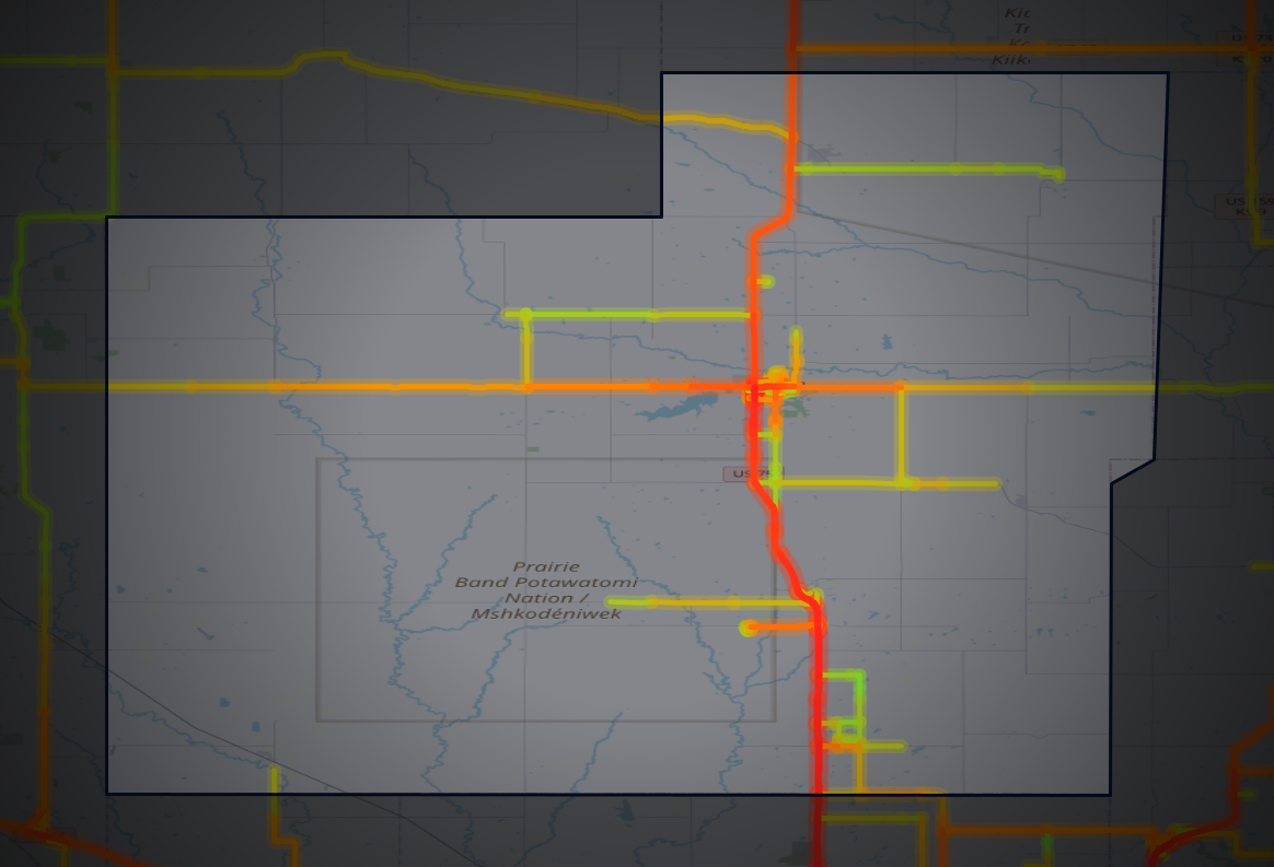 Traffic map of Jackson, Kansas