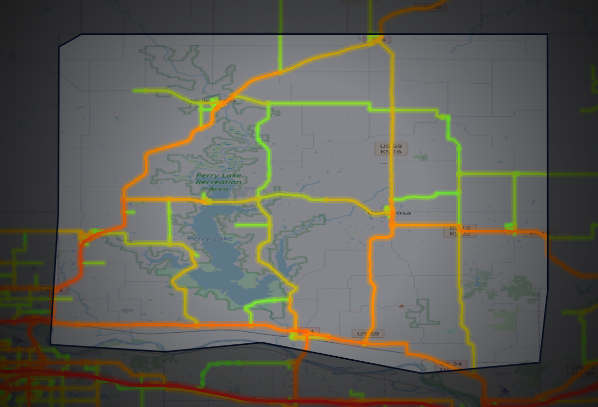 Traffic map of Jefferson, Kansas