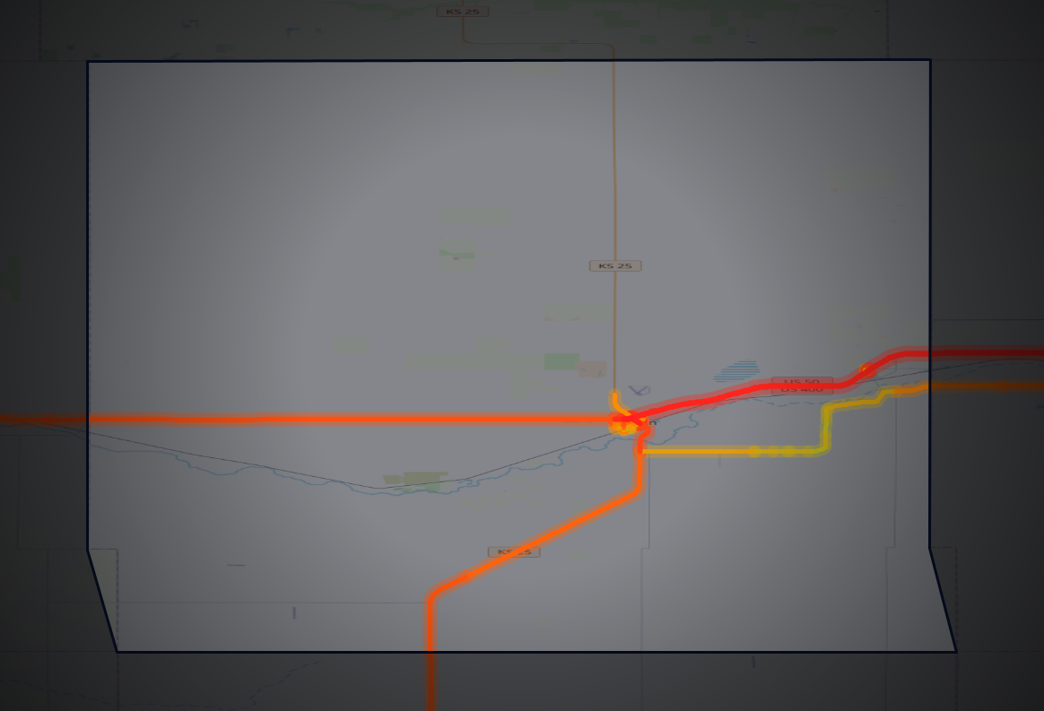 Traffic map of Kearny, Kansas