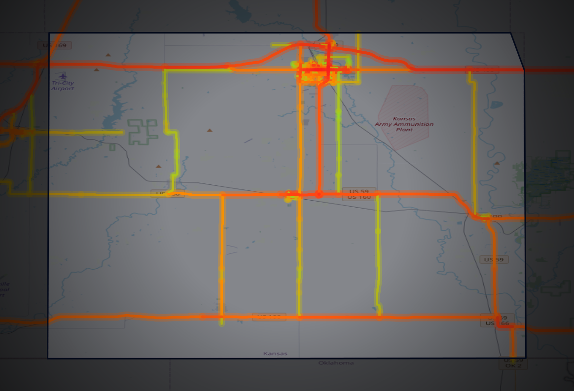 Traffic map of Labette, Kansas