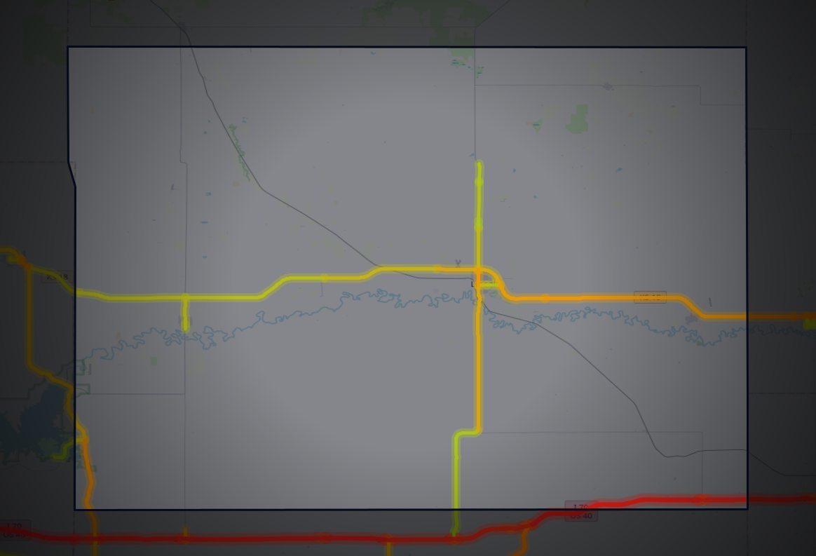 Traffic map of Lincoln, Kansas