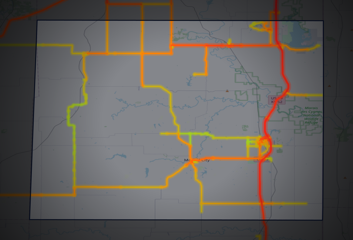 Traffic map of Linn, Kansas