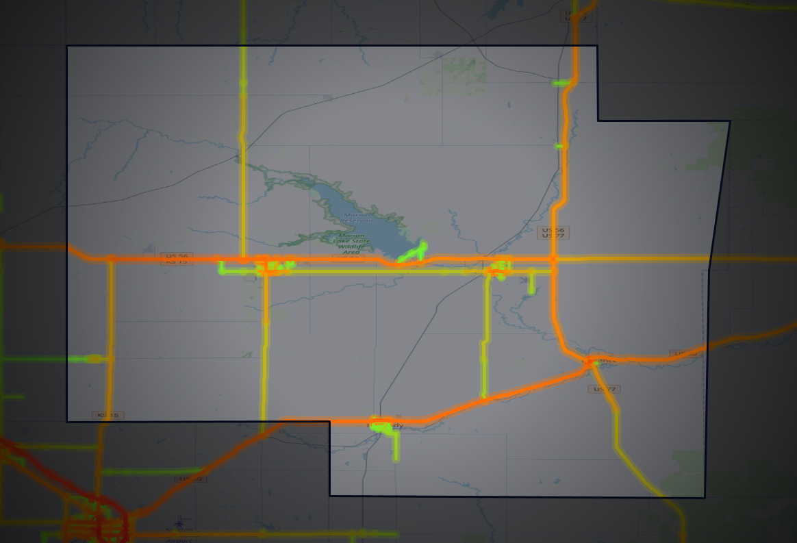 Traffic map of Marion, Kansas