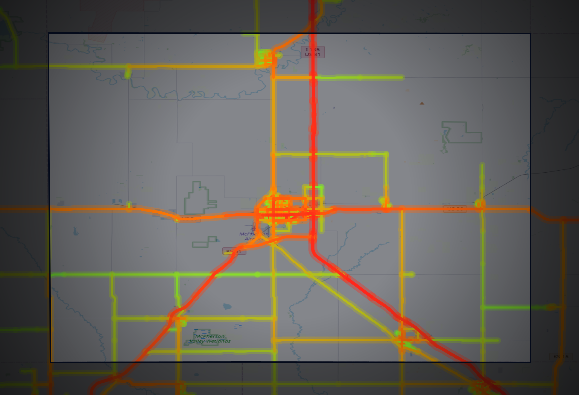 Traffic map of McPherson, Kansas