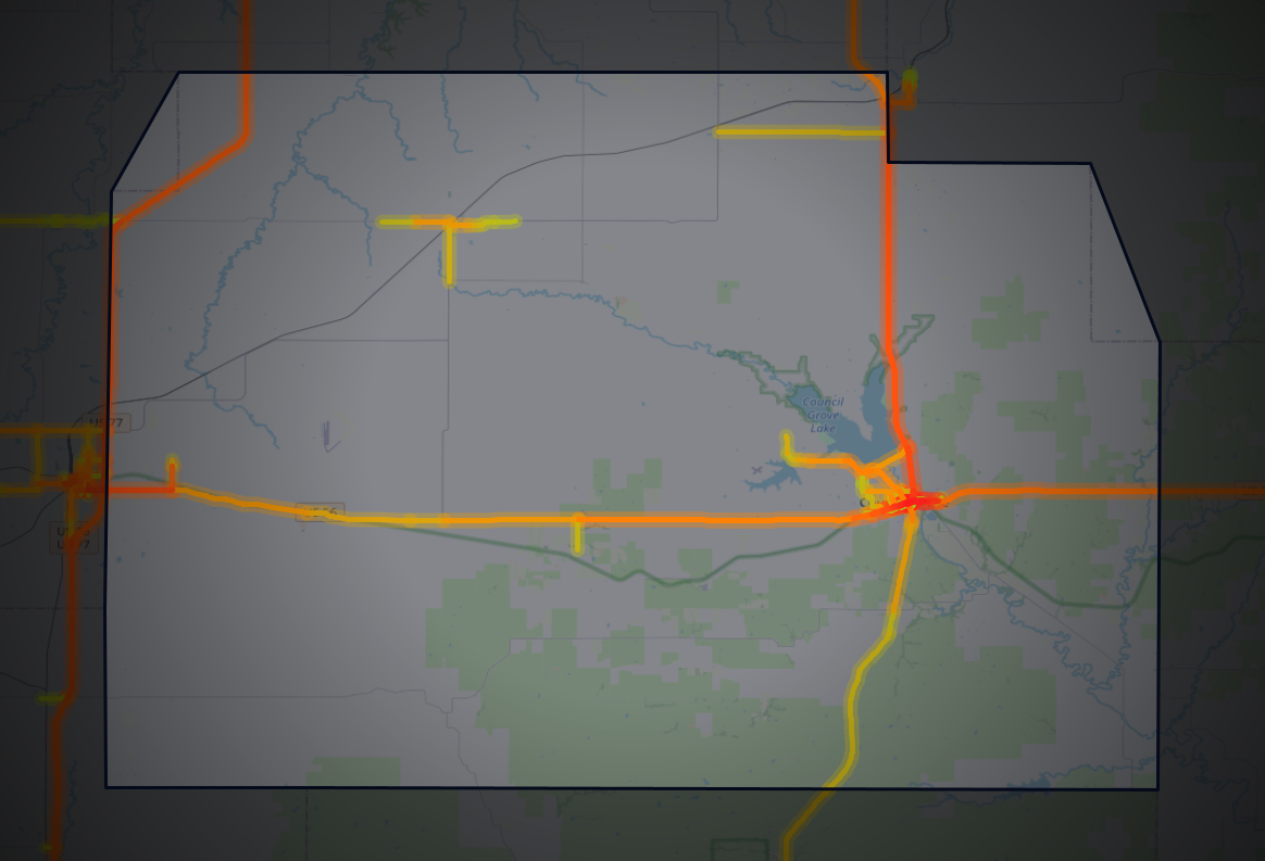 Traffic map of Morris, Kansas