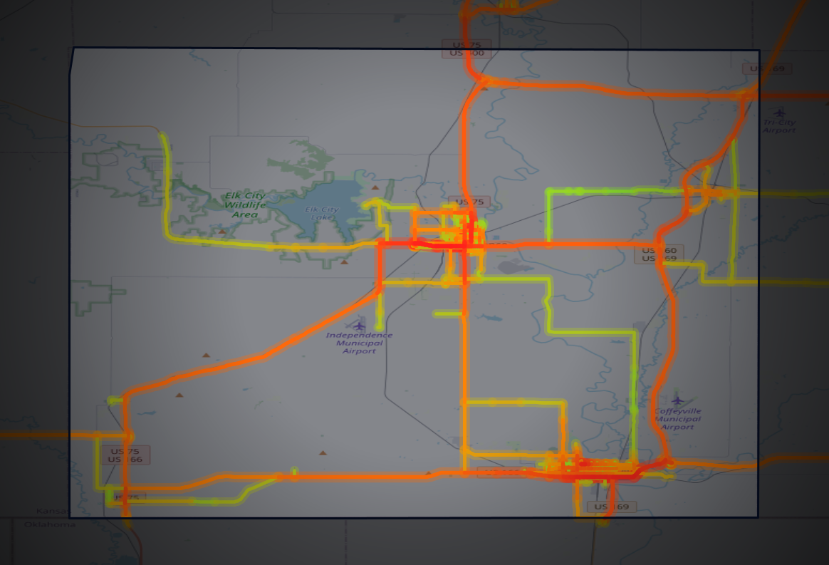 Traffic map of Montgomery, Kansas