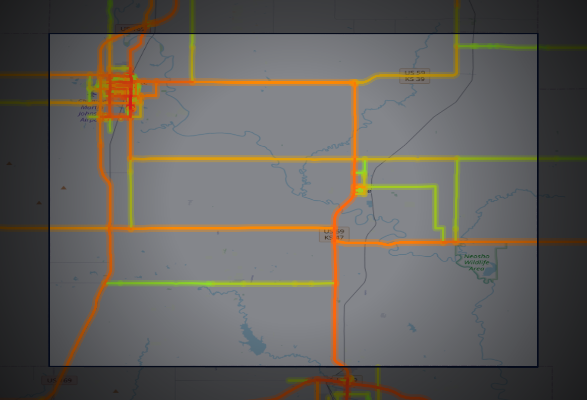 Traffic map of Neosho, Kansas