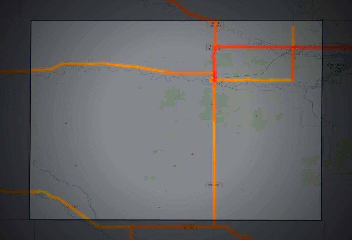Traffic map of Osborne, Kansas