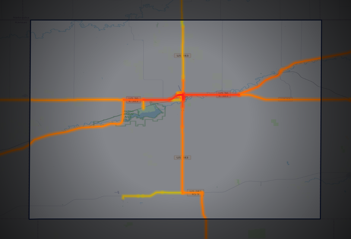 Traffic map of Norton, Kansas
