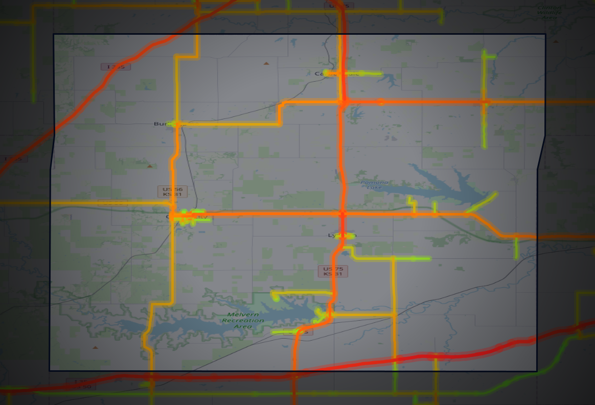 Traffic map of Osage, Kansas