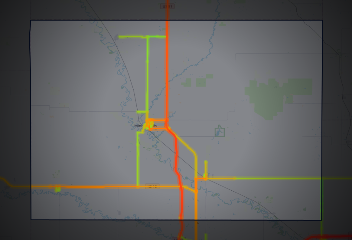 Traffic map of Ottawa, Kansas