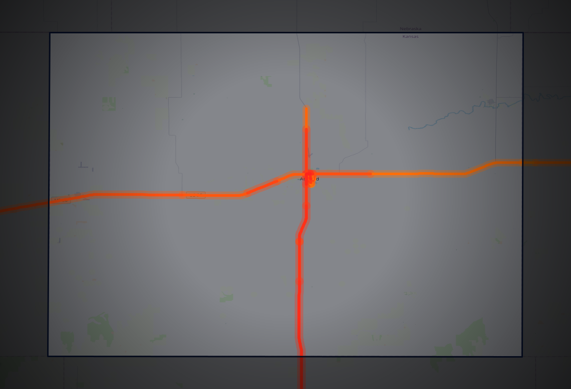 Traffic map of Rawlins, Kansas