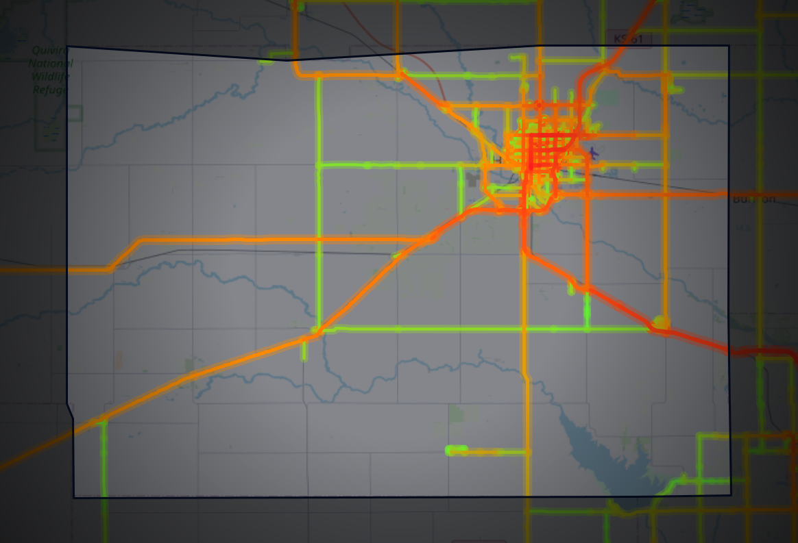 Traffic map of Reno, Kansas