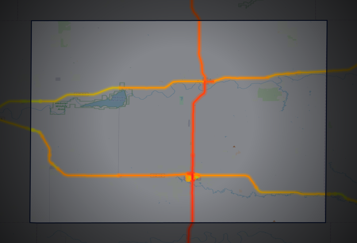 Traffic map of Rooks, Kansas
