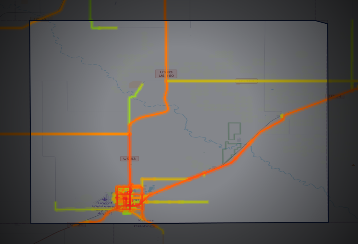 Traffic map of Seward, Kansas