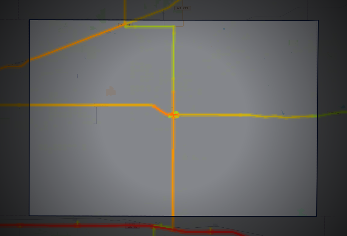 Traffic map of Sheridan, Kansas