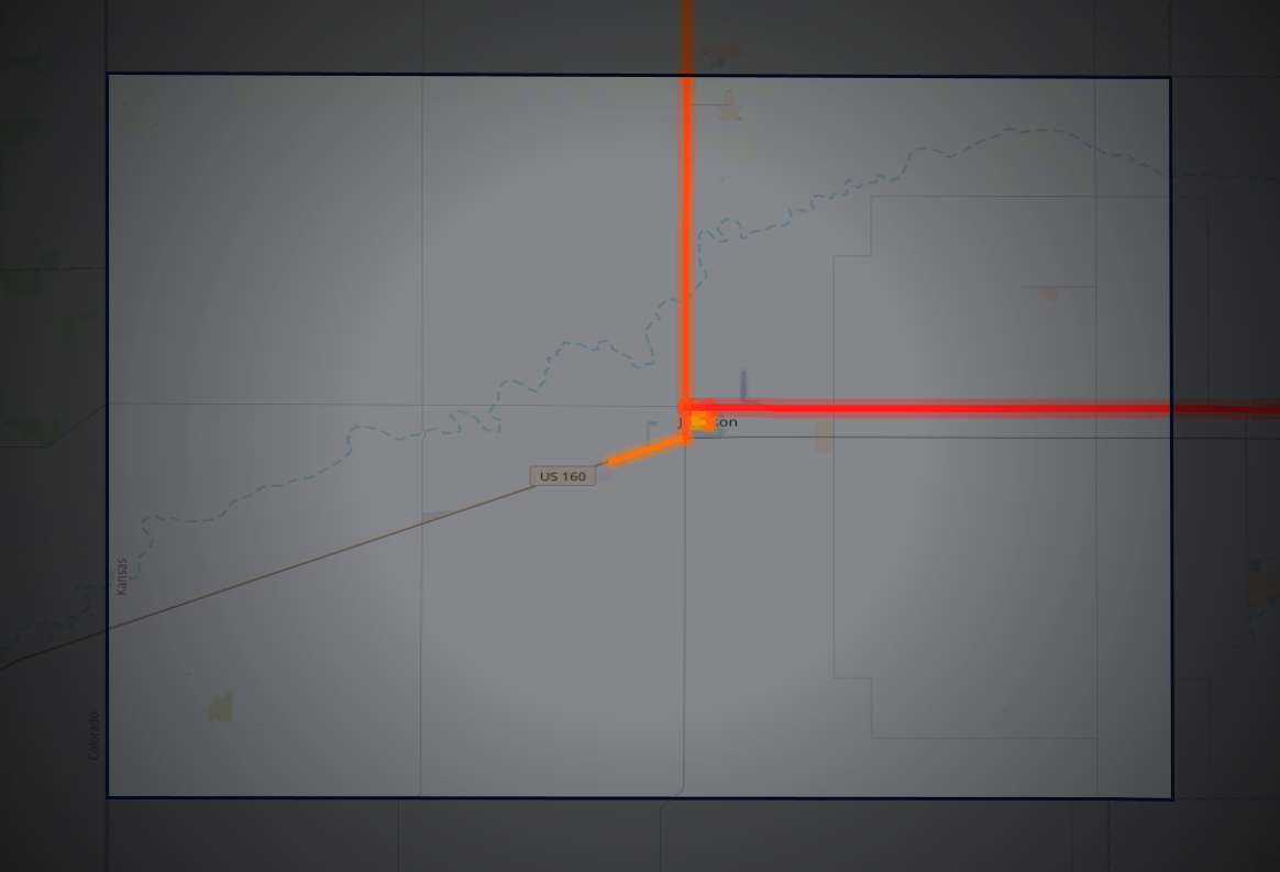Traffic map of Stanton, Kansas