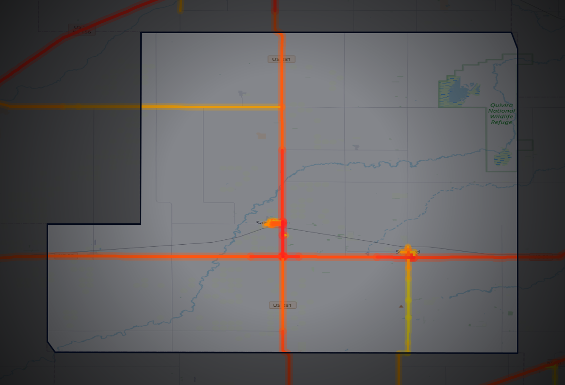 Traffic map of Stafford, Kansas