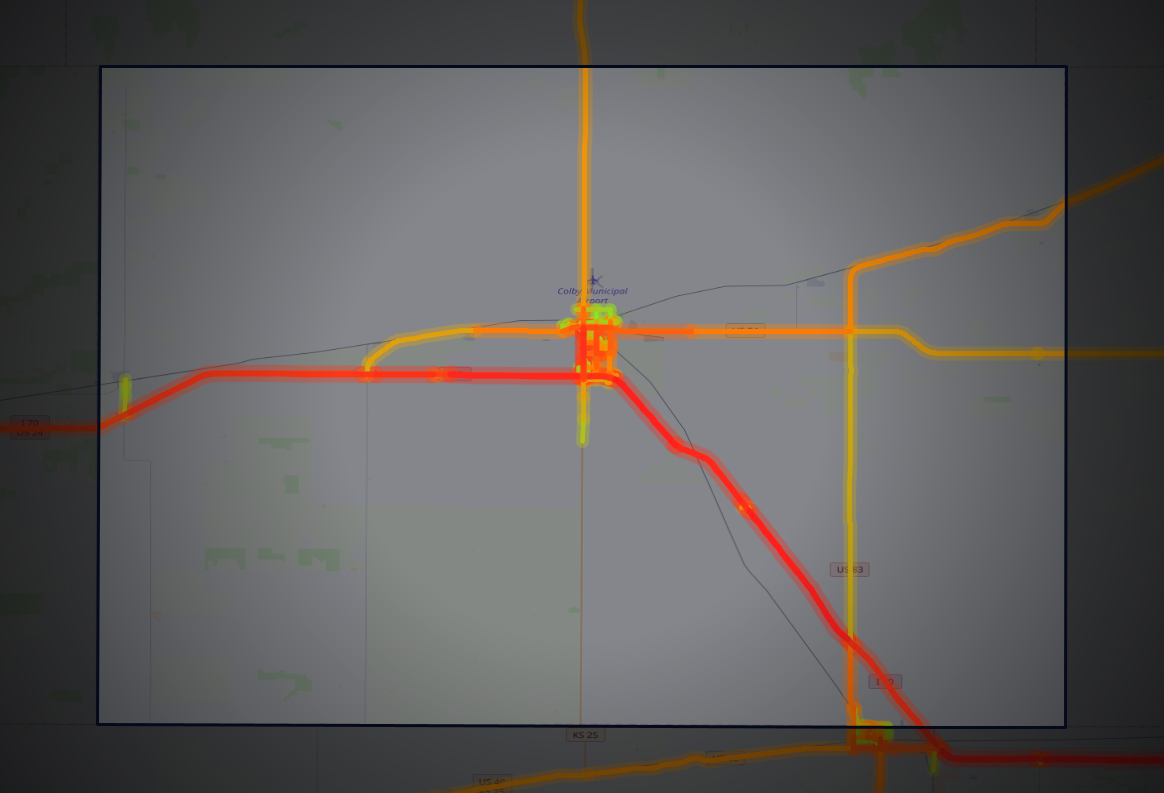Traffic map of Thomas, Kansas