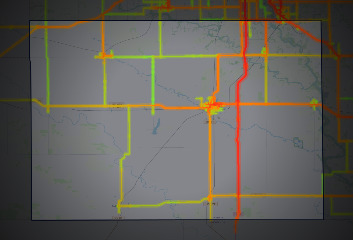 Traffic map of Sumner, Kansas